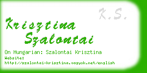krisztina szalontai business card